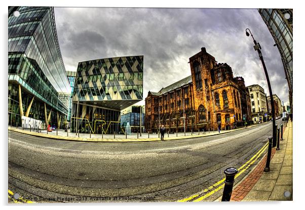 Deansgate Manchester Acrylic by Sandra Pledger