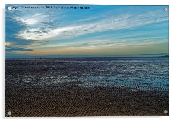 WIDE BEACH Acrylic by andrew saxton