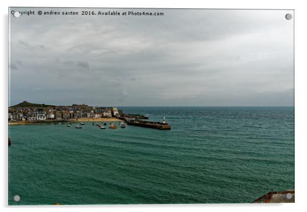 ST IVES HARBOUR Acrylic by andrew saxton