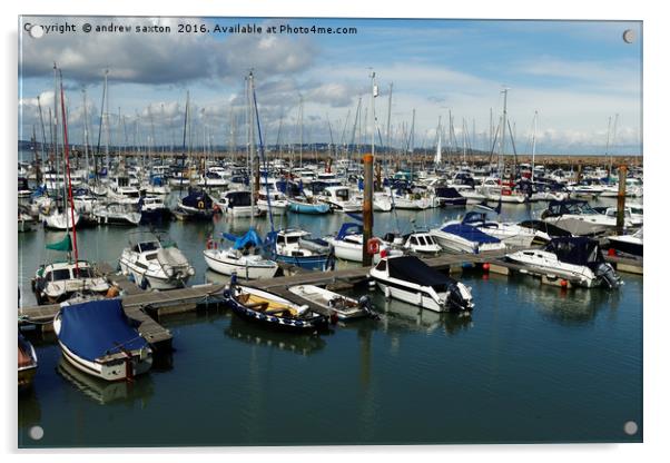 BOATS BOATS AND MORE BOATS Acrylic by andrew saxton