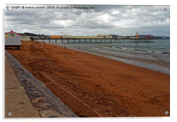 PAIGNTON PIER  Acrylic by andrew saxton