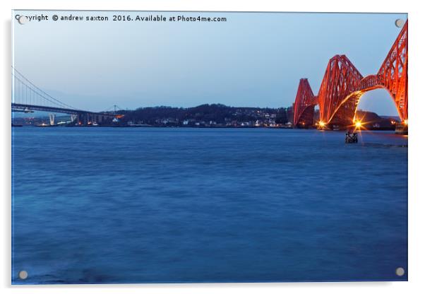 TWO FORTH BRIDGES Acrylic by andrew saxton