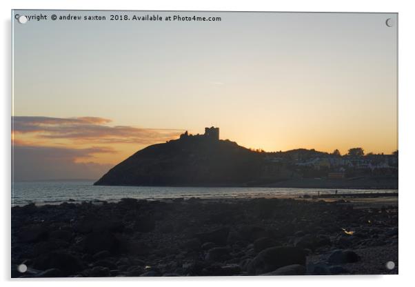 CRICCIETH CASTLE Acrylic by andrew saxton