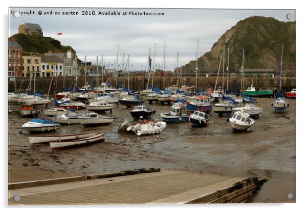 ILFRACOMBE HARBOUR  Acrylic by andrew saxton