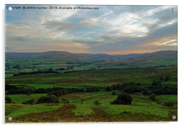 DALES SUNSET Acrylic by andrew saxton