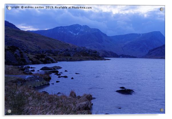 OGWEN LAKE Acrylic by andrew saxton