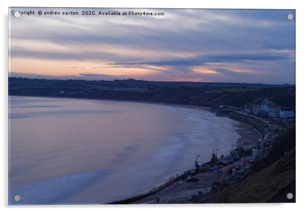 FILEY AT SUNSET Acrylic by andrew saxton