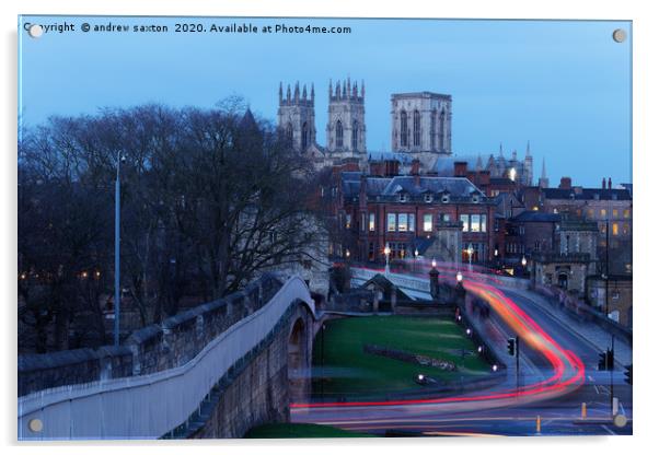 MINSTER TRAFFIC Acrylic by andrew saxton