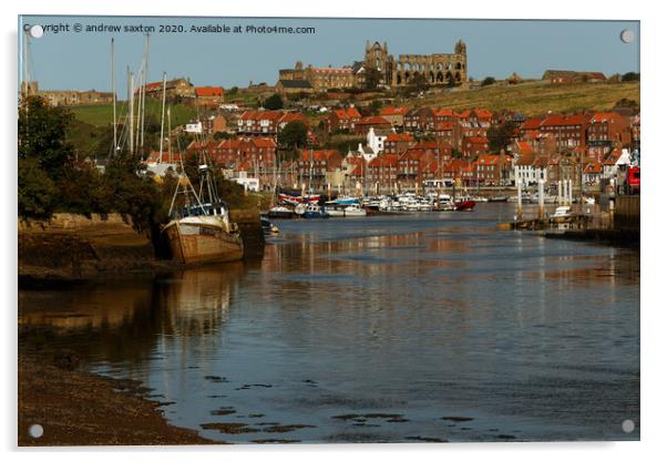 Whitby harbour Acrylic by andrew saxton