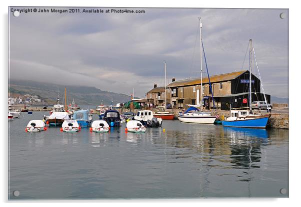 Lyme Regis Harbour. Acrylic by John Morgan