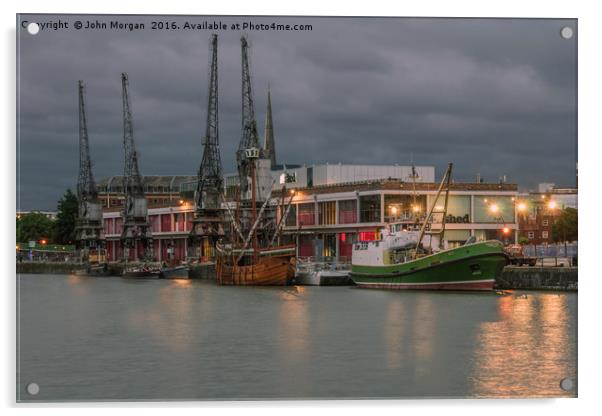 The Matthew, Bristol Harbour. Acrylic by John Morgan
