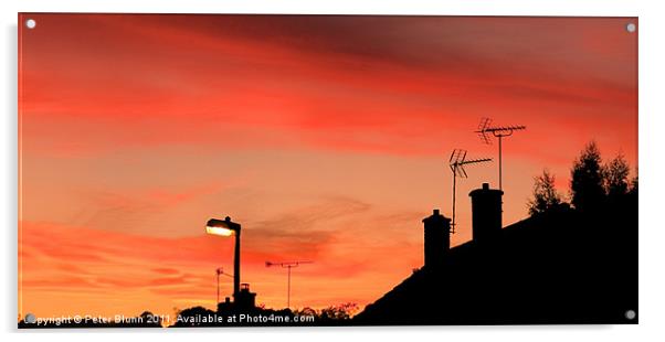 Urban sky @ dusk with Silhouettes Acrylic by Peter Blunn