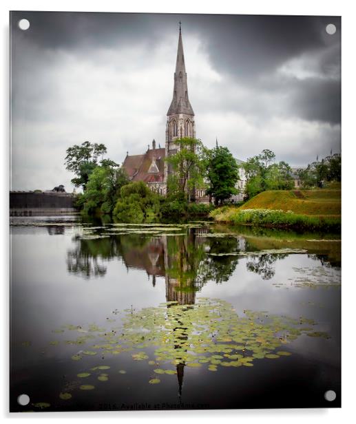 St Alban's Church Copenhagen Acrylic by Peter Blunn