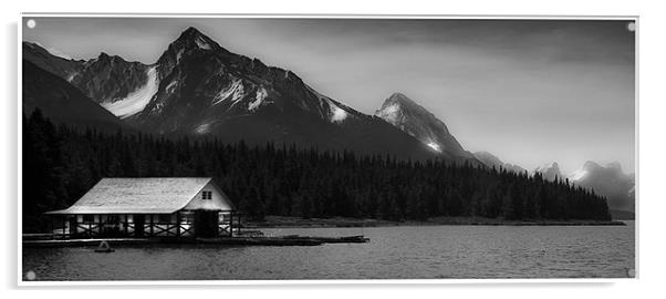 Maligne Lake in Jasper National Park Canada Acrylic by Peter Blunn