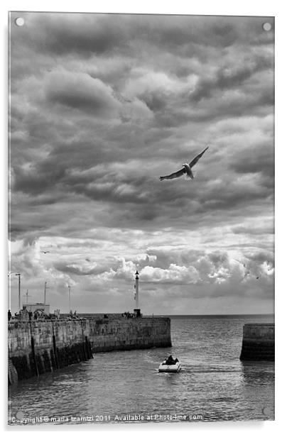 Bridlington Harbour Acrylic by Maria Tzamtzi Photography