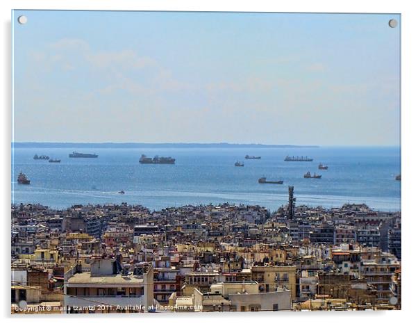 View from Ano Poli (Upper Town), Thessaloniki Acrylic by Maria Tzamtzi Photography