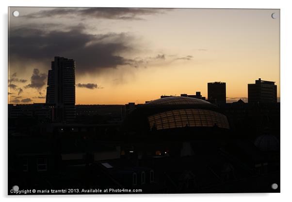 Leeds by dusk II Acrylic by Maria Tzamtzi Photography