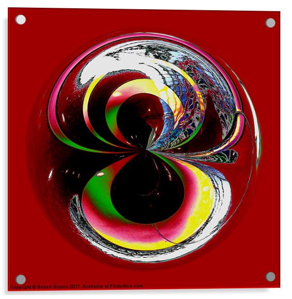 Spherical Paperweight Colour Test Acrylic by Robert Gipson