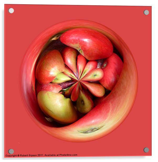 Spherical Paperweight Apple Crush Acrylic by Robert Gipson