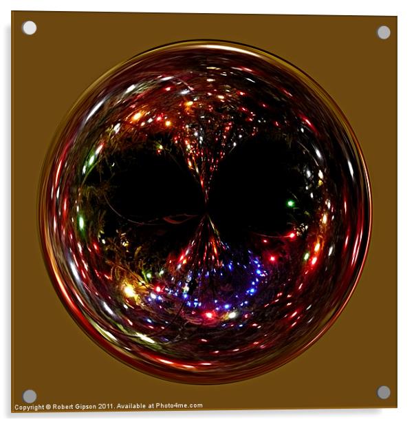 Spherical Christmas lights paperweight Acrylic by Robert Gipson