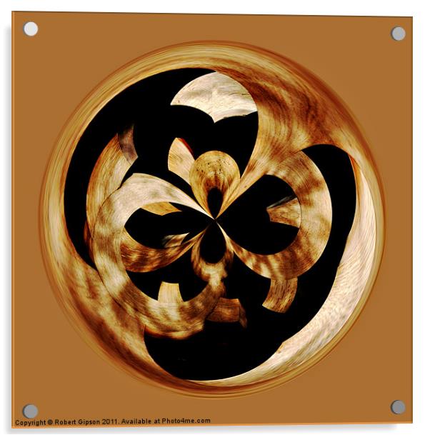 Spherical wood Paperweight curves Acrylic by Robert Gipson