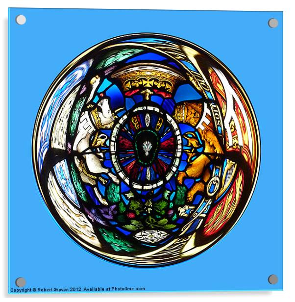 Spherical Stain Glass in the round Acrylic by Robert Gipson