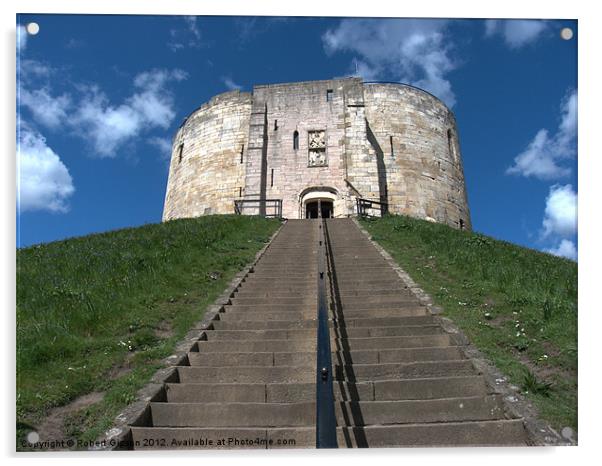 Clifford's Tower in York  historical building step Acrylic by Robert Gipson