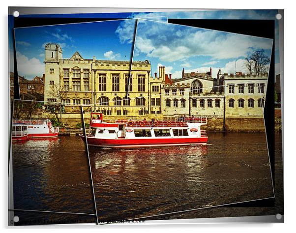 Pleasure boat in York Acrylic by Robert Gipson
