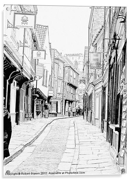 Shambles Street of York Acrylic by Robert Gipson