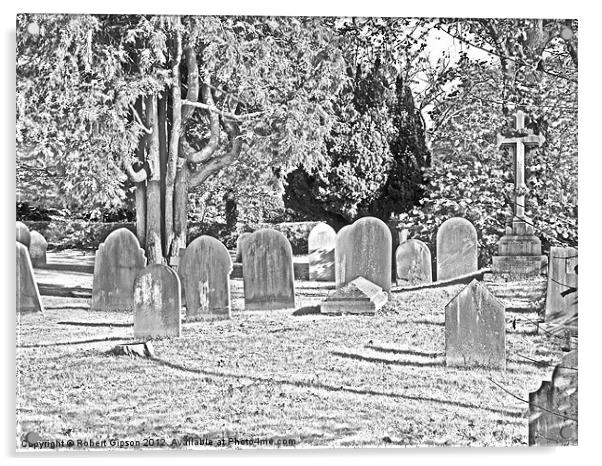 Village church graveyard Acrylic by Robert Gipson
