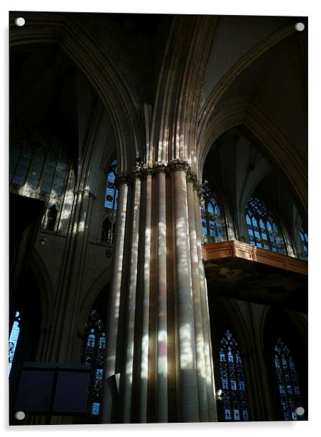 York Minster column Acrylic by Robert Gipson