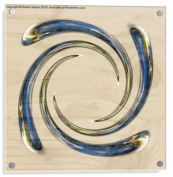  Spiral on wood Acrylic by Robert Gipson