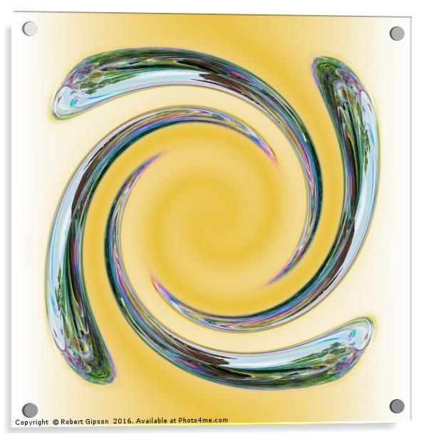 Spiral rainbow Acrylic by Robert Gipson