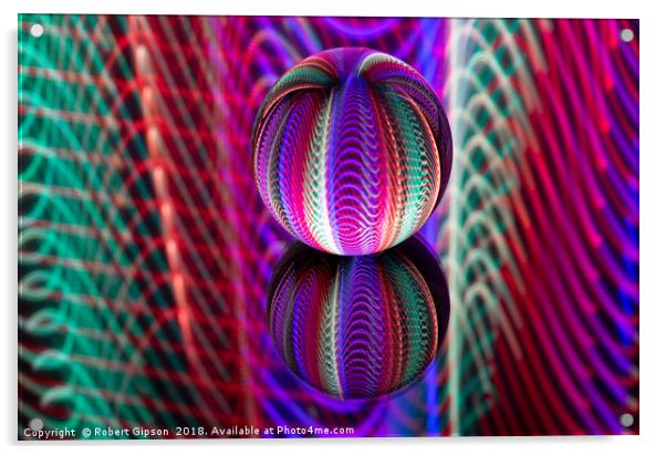 Abstract art Crystal ball waves Acrylic by Robert Gipson