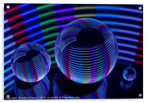 Abstract art Spiral Lights in the crystal ball Acrylic by Robert Gipson