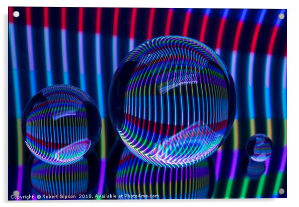 Abstract art Three balls full. Acrylic by Robert Gipson