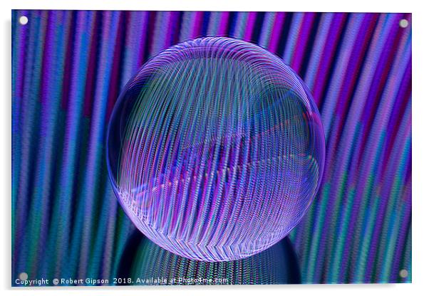 Abstract art Crystal ball lines 3 Acrylic by Robert Gipson