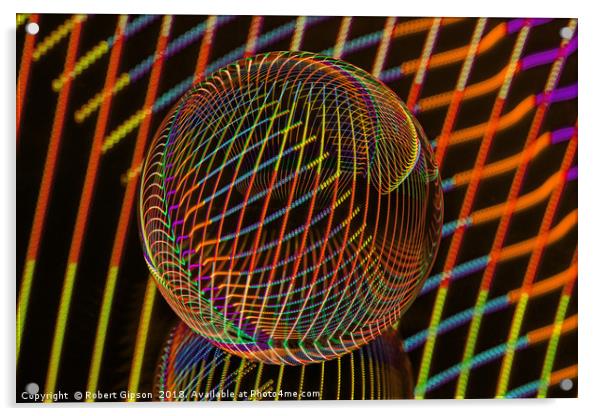 Abstract art Bright lights in the ball Acrylic by Robert Gipson