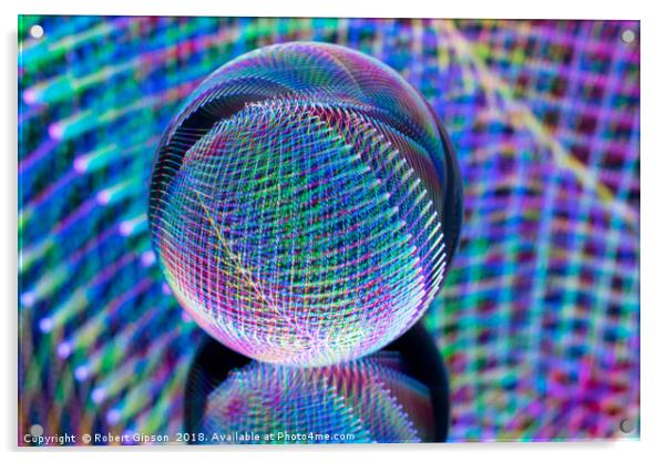 Abstract art Magic lights in the glass ball Acrylic by Robert Gipson