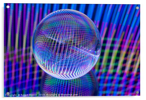 Abstract art Criss Cross lights in the ball Acrylic by Robert Gipson
