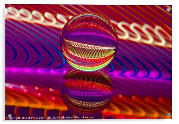Abstract art Brilliance in the crystal ball Acrylic by Robert Gipson