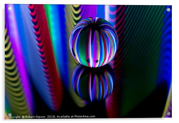 Abstract art Abstract art Floating crystal ball Acrylic by Robert Gipson