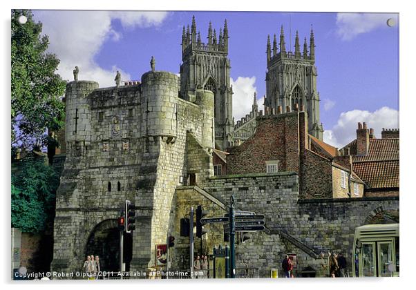 York Walls Cityscape and Minster Acrylic by Robert Gipson