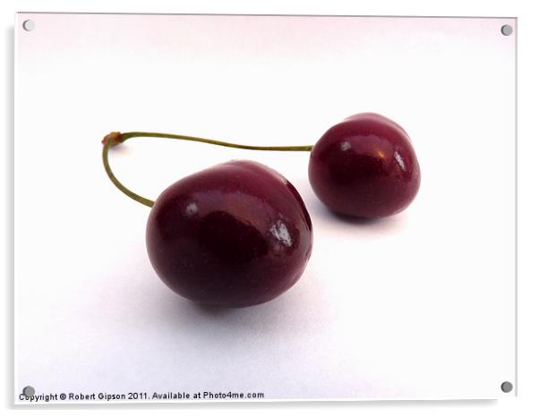 Cherries a pair Acrylic by Robert Gipson