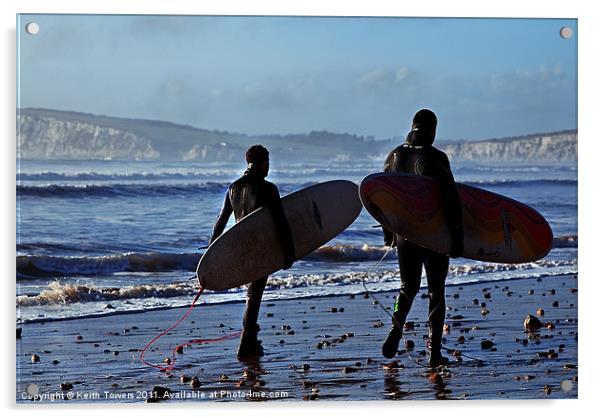 Surfing Isle of Wight Canvases & Prints Acrylic by Keith Towers Canvases & Prints