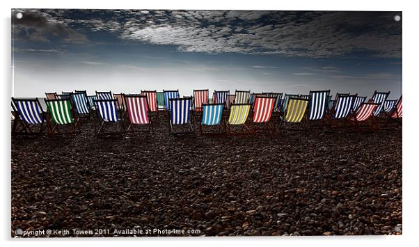 Deckchairs - Beer, Devon Canvases & Prints Acrylic by Keith Towers Canvases & Prints