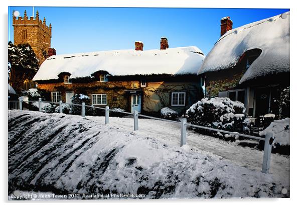 Godshill Church Winter Canvas Acrylic by Keith Towers Canvases & Prints