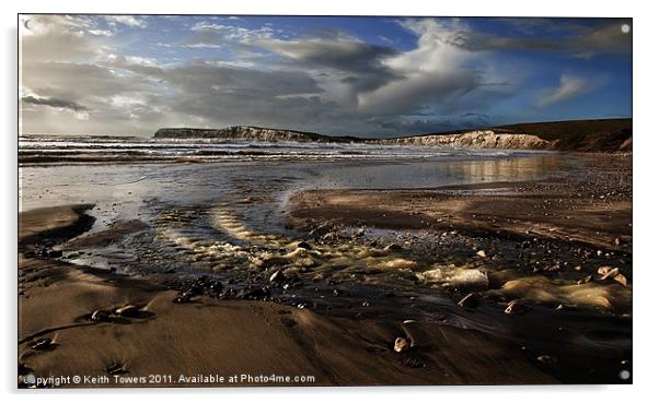 Compton Bay, IW Canvasses & Prints. Acrylic by Keith Towers Canvases & Prints