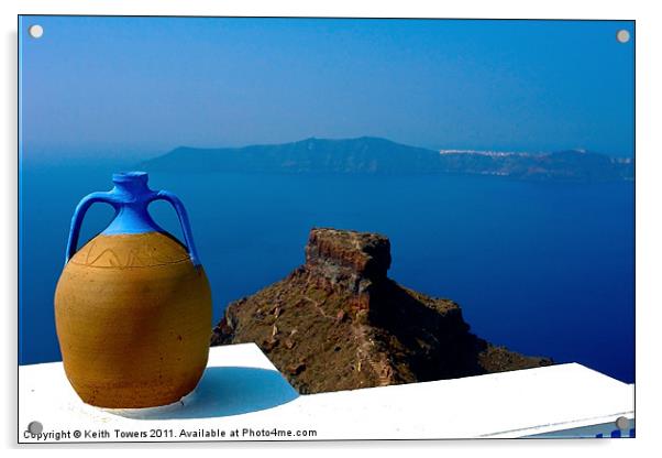 Terracotta Jar Santorini, Canvases & Prints Acrylic by Keith Towers Canvases & Prints