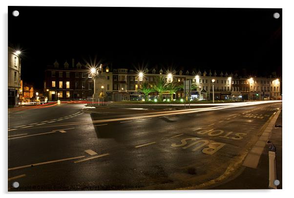 Weymouth Sea Front At Night. Acrylic by Daniel Bristow